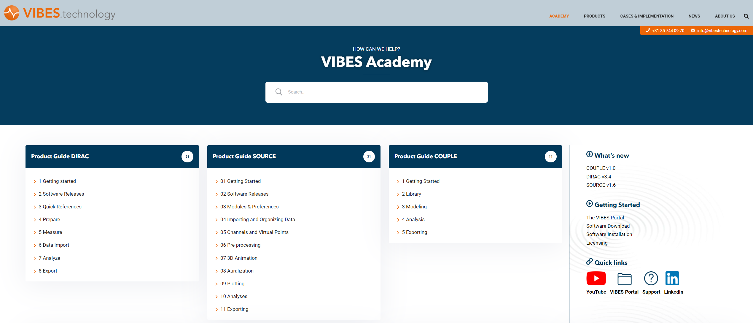 The VIBES.academy Homepage